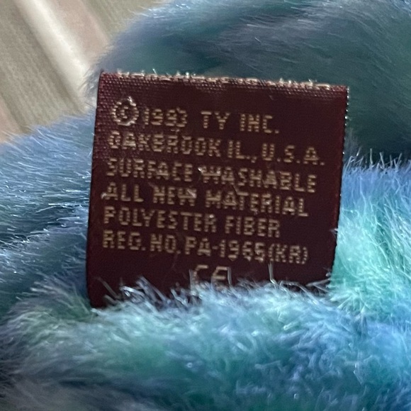 NWT Ty Blue and Green Stuffed Bear - Picture 6 of 6